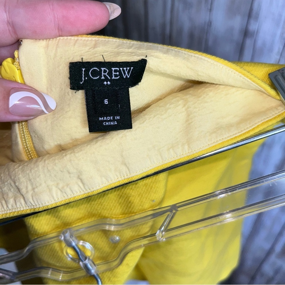 J.Crew Yellow A Line Mini Skirt Women’s Size 6 Bright Summer Casual Cotton - Picture 4 of 4